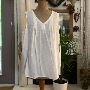 Vince Camaro white linen sleeveless top